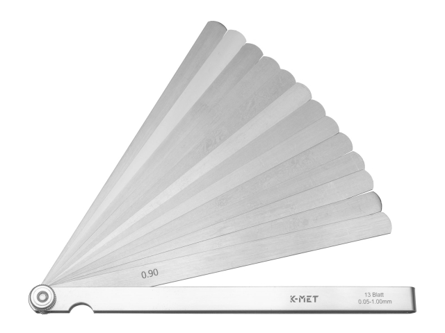 Jeu de jauges d’épaisseur 0.05 - 1 / 200mm DIN 2275N, 13 pcs Jeu de jauges d’épaisseur 0.05 - 1 / 200mm DIN 2275N, 13 pcs