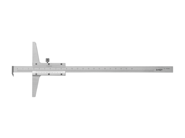 Hloubkoměr s nosem KINEX/K-MET 150 mm, 0,02mm, ČSN 25 1280, DIN 862