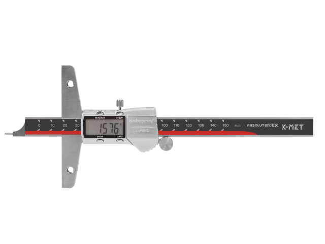 Hloubkoměr digitální bez nosu, kulatá jehla KINEX/K-MET 150 mm, 0,01, DIN 862