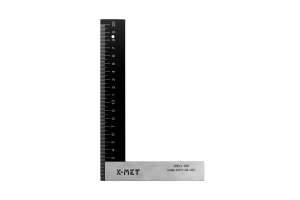 Square with mm graduation KINEX/K-MET BLACK COAT 200x130 mm, Aluminum/steel