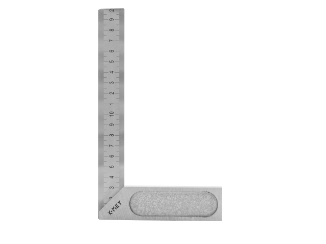 Úhelník s pružným ramenem a mm dělením - přesný KINEX/K-MET 200x120 mm, ČSN 25 5133