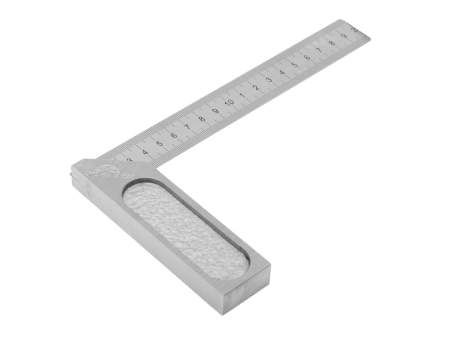 Úhelník s pružným ramenem a mm dělením - přesný KINEX/K-MET 250x150 mm, ČSN 25 5133