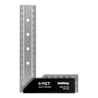 Nerezový truhlářský úhelník příložný na značení s mm dělením K-MET wooDDraw line 150x100 mm