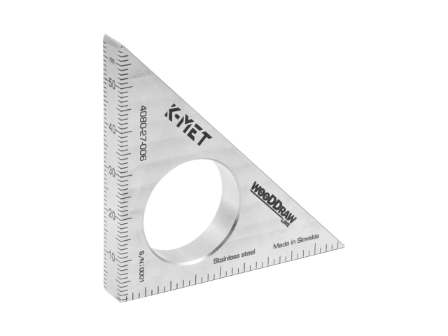 Stainless steel pocket angle bracket  K-MET 2 1/4“ / 60mm, 2x45°, wooDDraw line