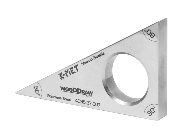 Stainless steel angle bracket K-MET 2 3/4“ / 70mm, 1x60° + 1x30°, wooDDraw line
