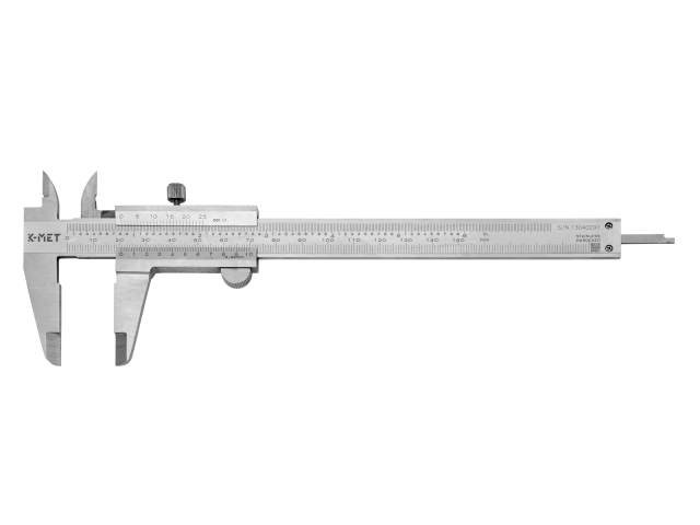 Vernier Caliper with Locking Screw and Depth Gauge 150 mm, 0,02 mm, mm+inch, CSN 25 1238, DIN 862