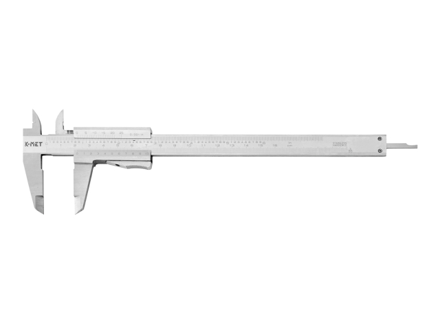 Suwmiarka czterofunkcyjna z zaciskiem KINEX/K-MET 160 mm, 0,02 mm, mm+inch, monoblock, ČSN 25 1238, DIN 862