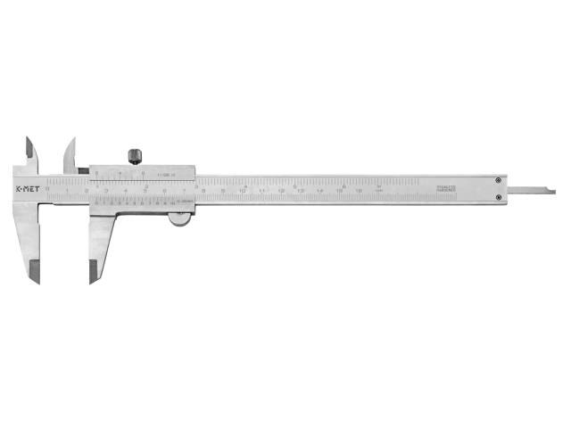 Suwmiarka czterofunkcyjna ze śrubą 160 mm, 0,05 mm, mm+inch, monoblok, ČSN 25 1238, DIN 862