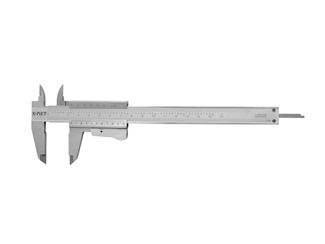 Vernier Caliper with Thumb lock and Depth Gauge KINEX/K-MET 150 mm, 0,02 mm, mm+inch, monoblock, CSN 25 1238, DIN 862