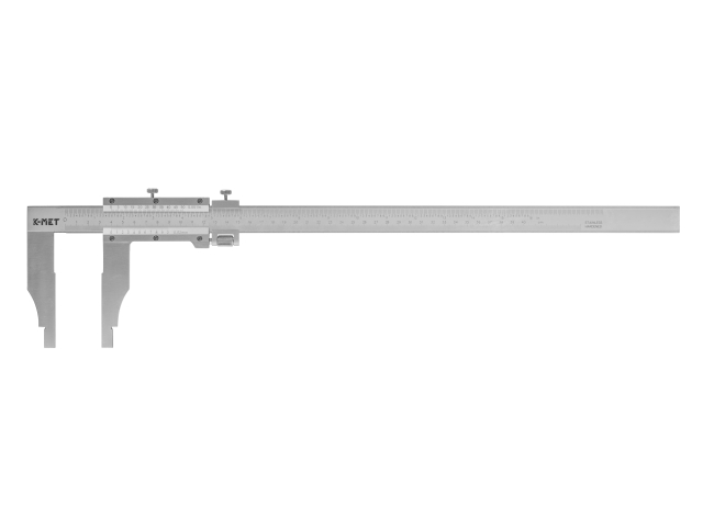 Posuvné měřítko se stupnicí mm a inch KINEX/K-MET 1500 mm, 0,05+1/128inch, 125 mm, ČSN 25 1231