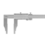 Posuvné měřítko se stupnicí mm a inch KINEX/K-MET 1500 mm, 0,05+1/128inch, 125 mm, ČSN 25 1231