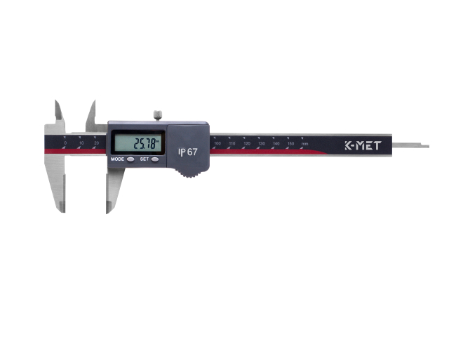 Digital Caliper KINEX/K-MET 150mm, IP67, DIN 862 - carbide