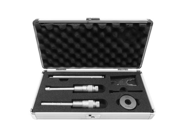 Set of 3-point Internal Micrometers with Setting Rings KINEX/K-MET 2-3 mm, 0,001mm, DIN 863, IP 54