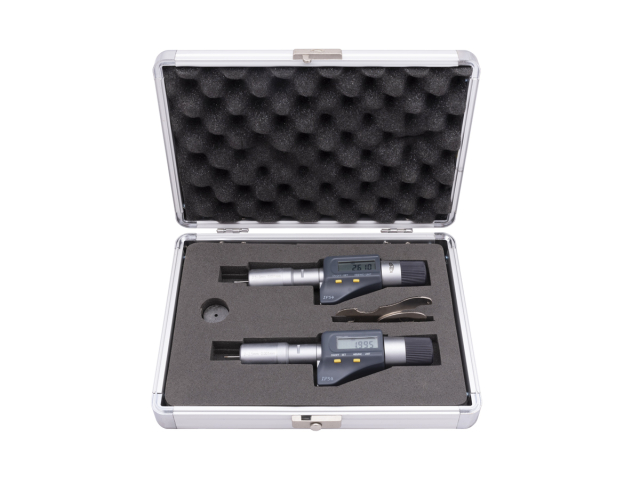 Digital 3-point Internal Micrometer with Setting Ring KINEX/K-MET - set 2-3 mm, DIN 863, IP 54