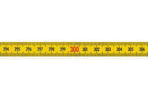 Scale measuring tape Duplex-graduation 0,3 m, right-to-left scale, width 10 mm, yellow