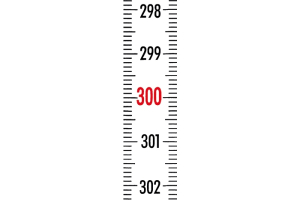Scale measuring tape Duplex-graduation 1 m, top-to-bottom scale, width 13 mm, white