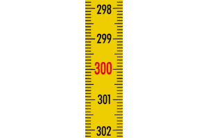 Scale measuring tape Duplex-graduation 1 m, top-to-bottom scale, width 13 mm, yellow