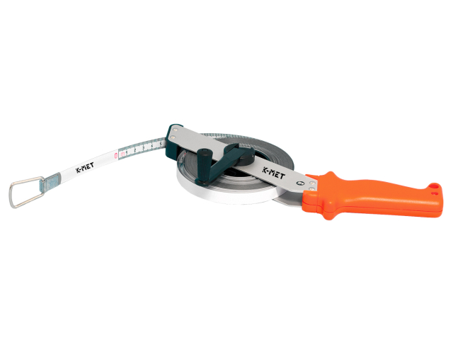 Pásmo s rukojetí KINEX/K-MET - 10m, ocelová páska 