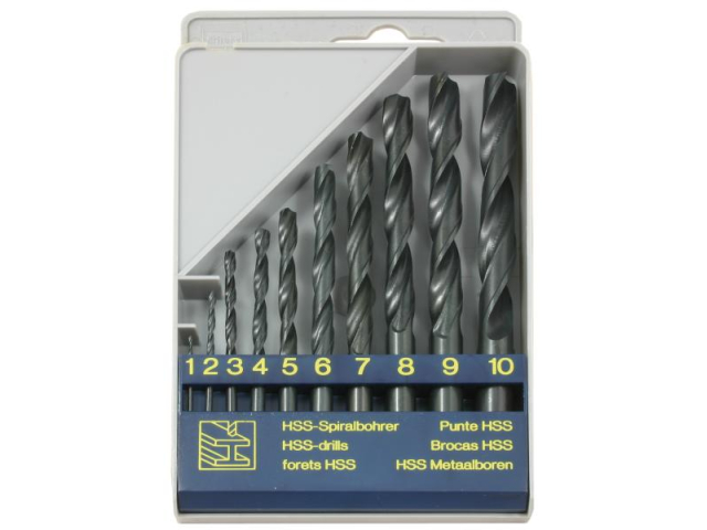 Sada vrtáků 10 dílná 4CZECH 1,00-10,00x1,0mm RNHSS pasivovaná, plastový box (SV1121RNHSS-10P)