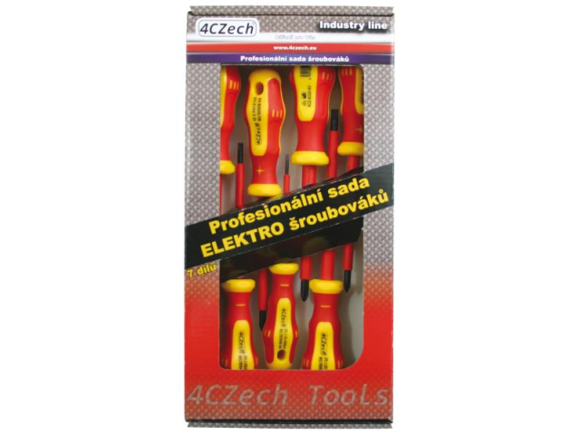 Zestaw śrubokrętów 1000V PL, PH, PZ 4CZECH, 7 szt., S line ELEKTRO w kartonie (4CZ-8557-70)