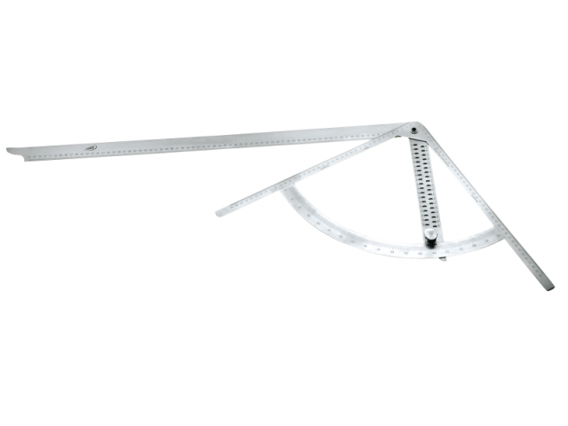 Úhelník s nastavitelným úhloměrem včetně otvoru na značení 430x795 mm/35 mm (0396290)