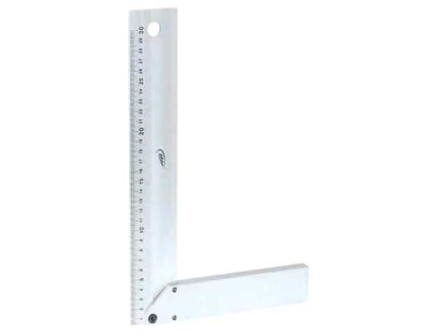 Úhelník s mm dělením 250x148mm, hliník/INOX