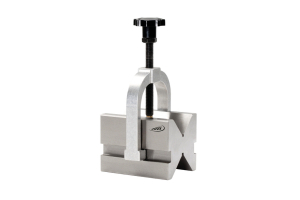 Stainless V-block with clamp 50x40x40 mm for shaft dia. 5 - 30 mm, 2x90˚ (0522201)