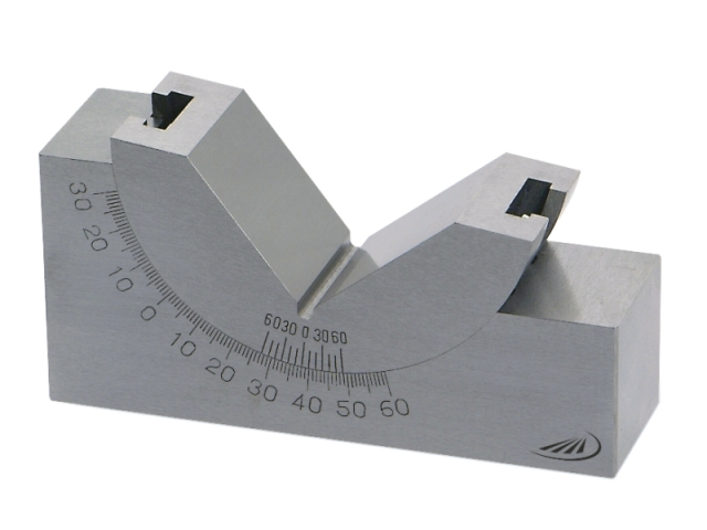 Nastavitelný V-blok 0-60° pro průměr 4-40 mm, 102x30x46 mm (0525102)