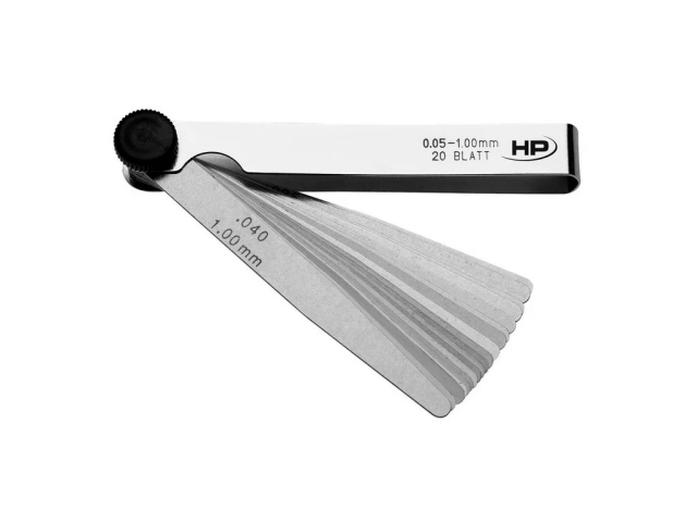 Jauge d'épaisseur pour soupapes Helios Preisser 0,05-2 mm, longueur des lames 100 mm (0606133)