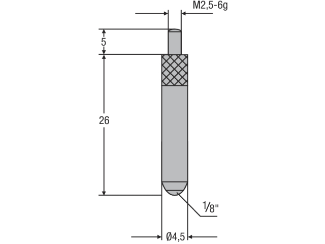 Náhradní dotek úchylkoměru M2,5 - karbidový (0710468)
