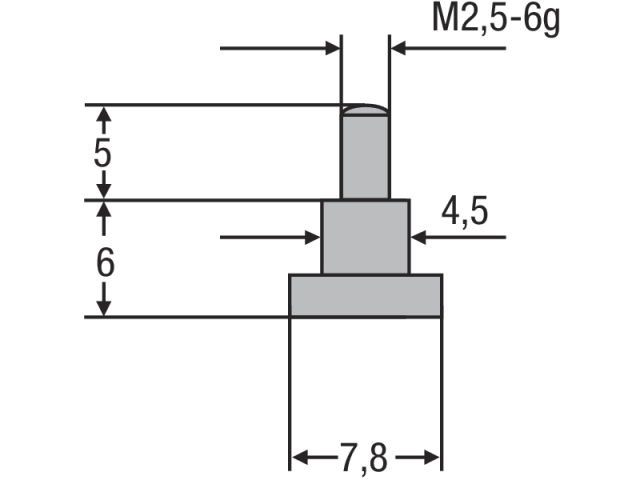 Náhradní dotek úchylkoměru M2,5 - ocelový (0710194)