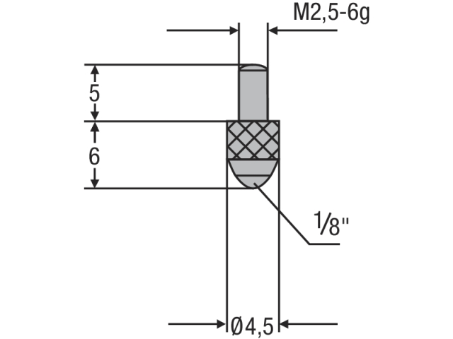 Náhradní dotek úchylkoměru M2,5 - karbidový (0710497)