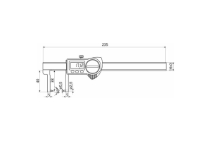 Digitální kapesní posuvné měřítko IP67 s dovnitř zahnutými doteky 150 mm HELIOS-PREISSER (1326904)