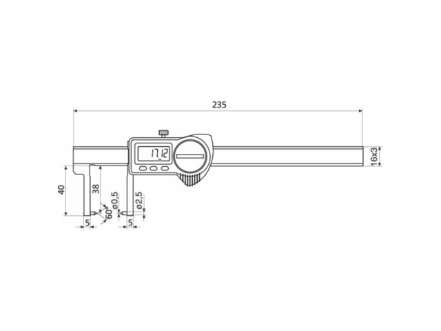 Digital Pocket Caliper IP67 with Inward Curved Jaws 150 mm HELIOS-PREISSER (1326904)
