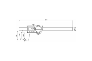Digitální kapesní posuvné měřítko IP67 s dovnitř zahnutými doteky 150 mm HELIOS-PREISSER (1326908)