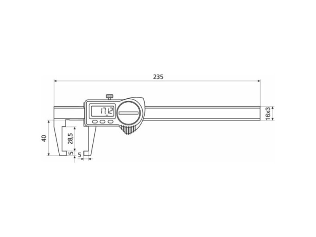 Digital Pocket Caliper IP67 with Inward Curved Jaws 150 mm HELIOS-PREISSER (1326908)