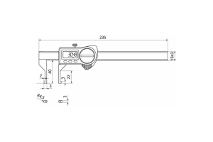 Digitální kapesní posuvné měřítko IP67 s ven lomenými doteky 10-160/0,01 mm HELIOS-PREISSER (1326910)