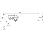 Digitální posuvné měřítko s pohyblivými čelistmi pro měření vzdálenosti mezi otvory 10-210 mm, 0,01, 75 mm, IP67 (1326924)