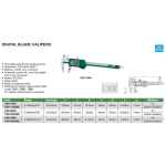 Digitální posuvné měřítko s čelistmi ve tvaru ostří INSIZE 150mm/0,01mm (1188-150A)