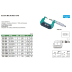 Mikrometr s úzkými měřícími plochami INSIZE 0-25mm/0,01mm, 6.5x0.75mm (3232-25A)