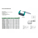 Micrometer with extra thin measuring faces 0-25/0.01 mm, type A INSIZE (3233-25A)