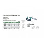 Tube Micrometer with spherical measuring face 75-100/0.01 mm, type A INSIZE (3260-100A)
