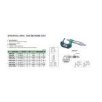 Tube Micrometer with spherical measuring face 0-25/0.01 mm, type A INSIZE (3260-25A)