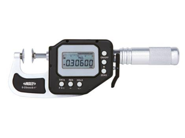 Digitální mikrometr na ozubená kola INSIZE 50-75mm/0,01mm, rychloposuv, IP67, s datovým rozhraním (3353-75)