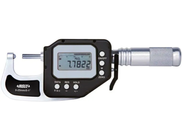 Digitální mikrometr na trubky INSIZE 0-25mm/0,01mm, IP67, rychloposuv, IP67, s datovým rozhraním (3355-25)