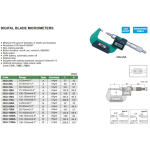 Digitální mikrometr s úzkými měřícími plochami INSIZE 50-75mm/0,001mm (3532-75A)
