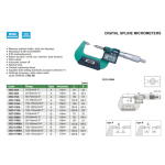 Digital micrometer with thin measuring faces 0-25/0.001 mm, type B INSIZE (3533-25BA)