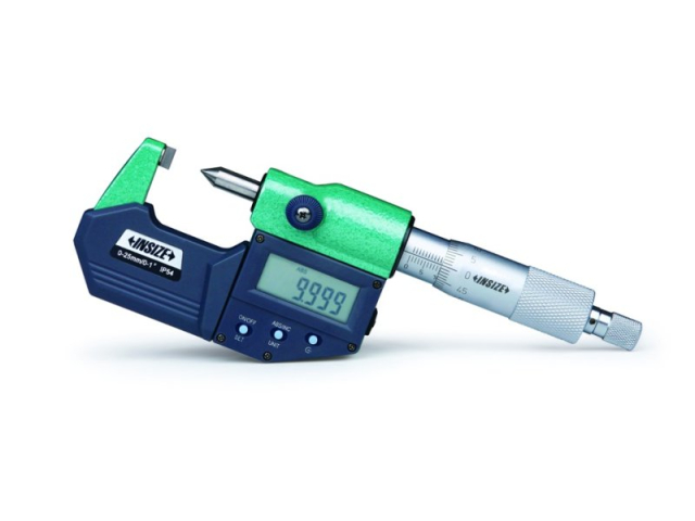 Digitální třmenový mikrometr na měření zřasení INSIZE 0-25/0,001 mm, typ B (3566-25BA)