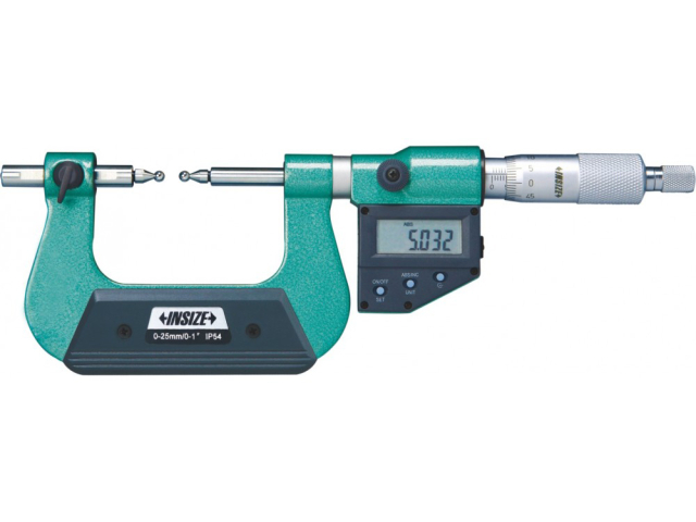 Digitální mikrometr pro měření ozubených kol INSIZE 75-100mm/0,001 mm, IP65 (3591-100A)