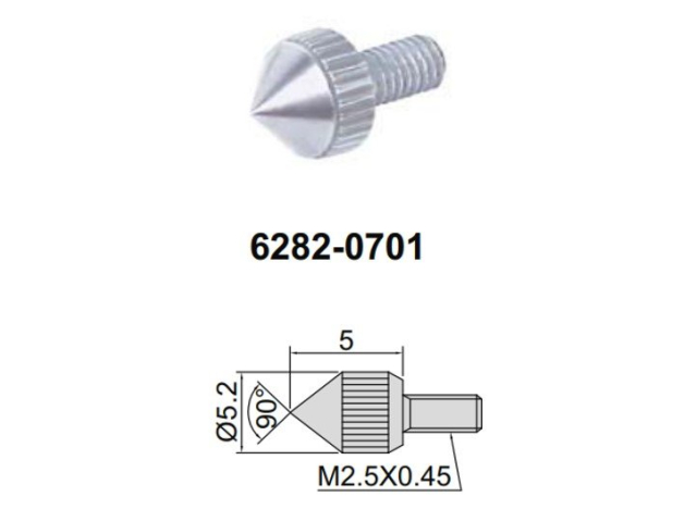 Měřící dotek pro úchylkoměry kuželový INSIZE 5mm (6282-0701)